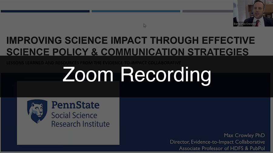 Improving Social Science Impact Workshop zoom recording
