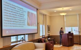 Cheryl Thompson, SSRI Associate Director, gives a presentation about the Penn State Cancer Institute.