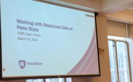 PowerPoint slide titled "Working with Restricted Data at Penn State."