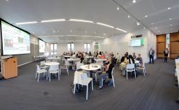 Panoramic view of the in-person CSUA Conference attendees.
