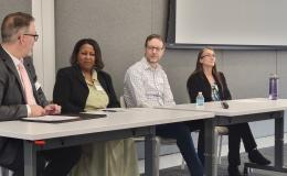 Four panelists engage in a discussion about tobacco at the CSUA conference.