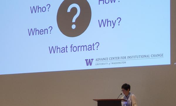 Joyce Yen, Director of the University of Washington (Seattle) ADVANCE Center for Institutional Change, presents about meeting mentoring needs.