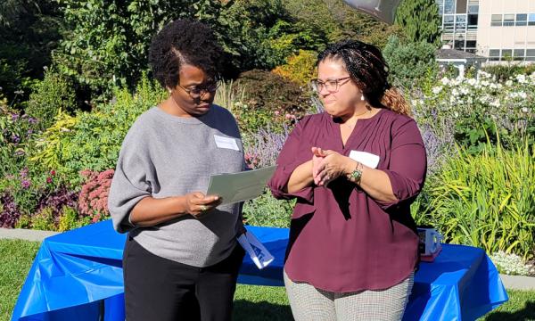 Attendees visit the various tables featuring SSRI's units.