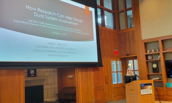 Denise Herz presents about how research can help disrupt dual system involvement.