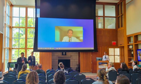 Question and answer session with Jonathan McVey, Robert Tomassini and Laval Miller-Wilson (on screen).
