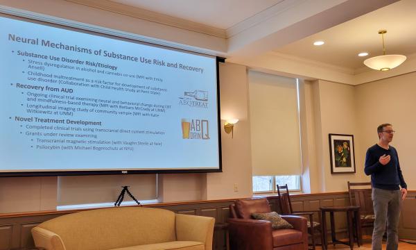 Eric Claus, CSUA co-funded faculty member, presents about some of his research in cognitive neuroscience.
