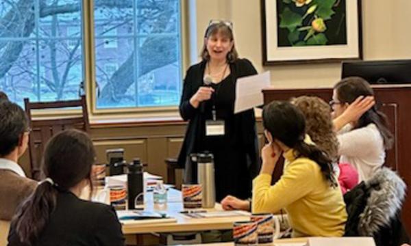 Deborah Ehrenthal, SSRI Director, addresses attendees at the symposium.