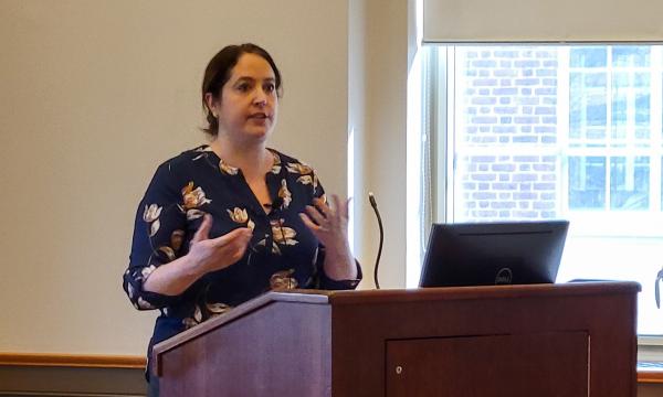 Cheryl Thompson, SSRI Associate Director, gives a presentation about the Penn State Cancer Institute.