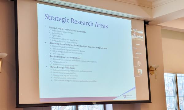 PowerPoint slide showing "Strategic Research Areas."