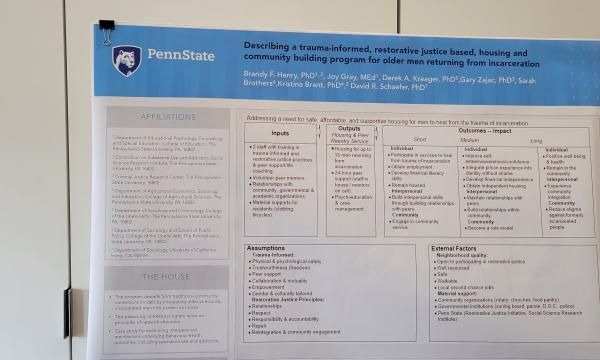 Photo of poster by Brandy Henry, Joy Gray, Derek Kreager, Gary Zajac, Sarah Brothers, Kristina Brant and David Schaefer.
