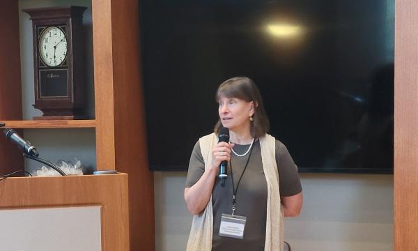 Deborah Ehrenthal, SSRI Director, addresses the audience.