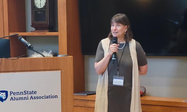 Deborah Ehrenthal, SSRI Director, addresses the audience.