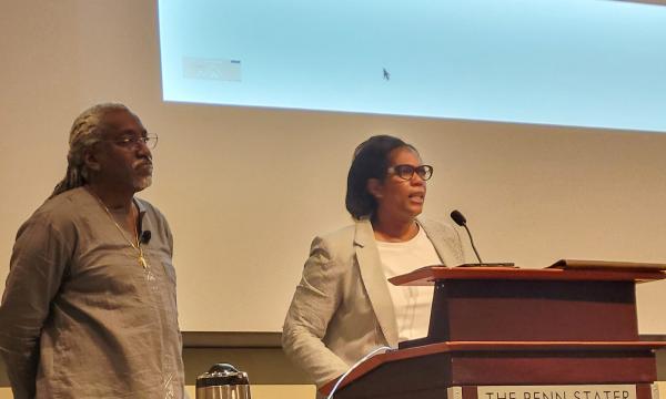 Nicole Webster and Timothy Eatman answer audience questions.