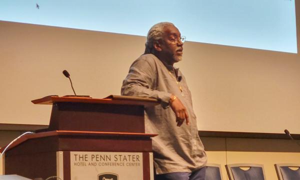 Timothy Eatman answers audience questions.