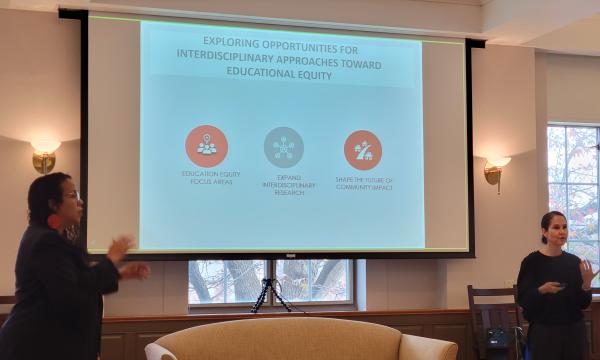 Mildred Boveda and Francesca Lopez present about educational equity collaborations.