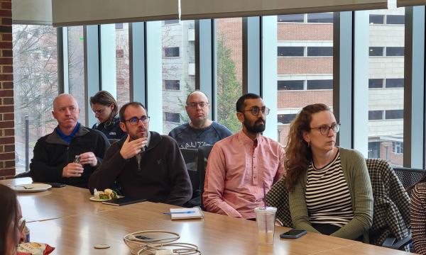 Attendees of the SSRI Open House on April 7 in Room 314.