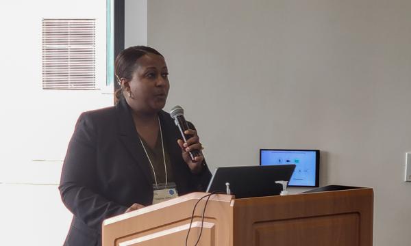 Sophia Allen, PhD, Assistant Professor of Public Health Sciences, Penn State College of Medicine, presents her talk.
