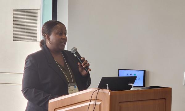 Sophia Allen, PhD, Assistant Professor of Public Health Sciences, Penn State College of Medicine, presents her talk.