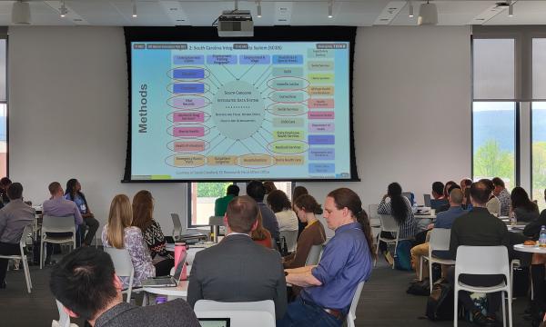 Wide shot of Tammy Corr's presentation.