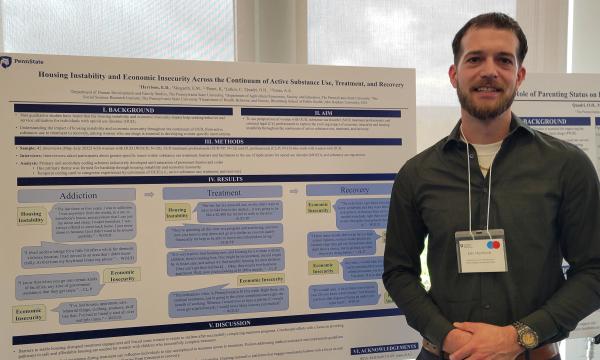 Presenters from the Poster Session show off their posters.