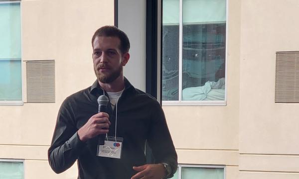 Eric Harrison, Doctoral Student in Human Development and Family Studies, gives a lived experience talk.