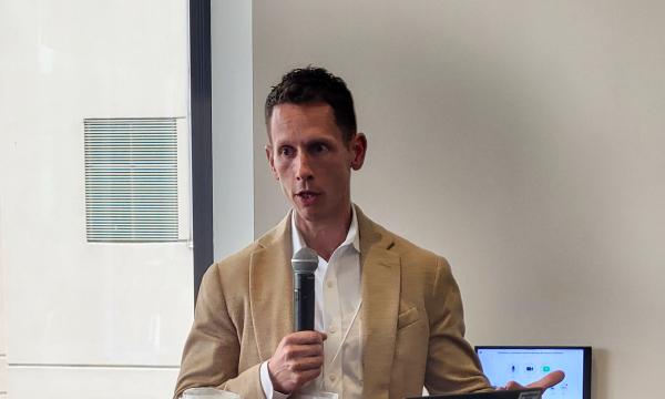 Glenn Sterner, PhD, Associate Professor of Criminal Justice; Social Science Research Institute Cofunded Faculty Member, presents his talk about the opioid settlement trust.